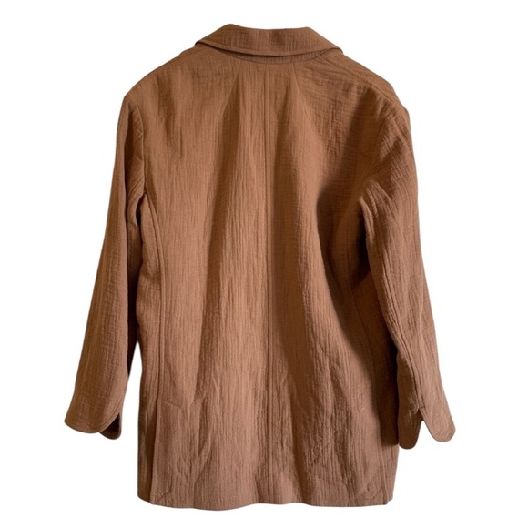 Madewell Cotton Linen Relaxed Larsen Blazer Faded Earth Gauzey Shacket sz XL - Picture 3 of 4